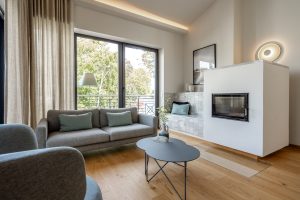 Wohnen Kamin Quartier am Strand Ferienwohnung Usedom Konzept K