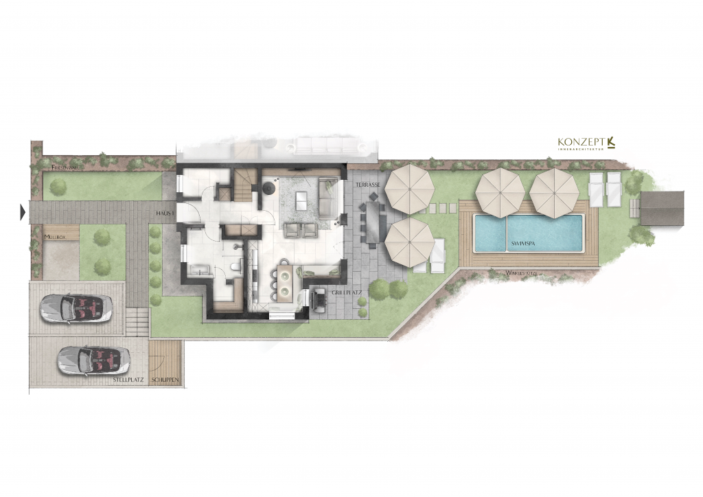 Haus Reetreat Paul-Exss Str. Haus 01_Col. Grundriss EG